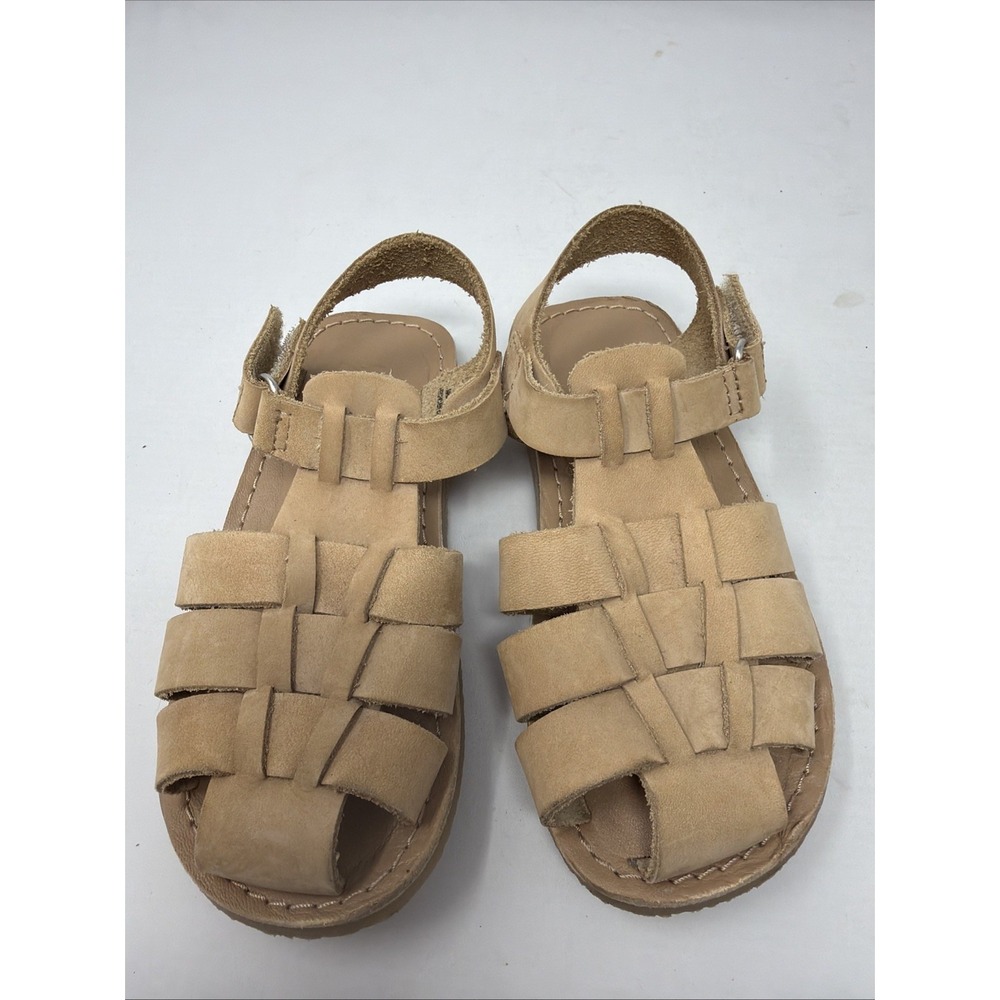 ZARA BABY BEIGE FISHERMAN 100% LEATHER SANDALS SHOES SIZE US Toddler 10 EUR 27